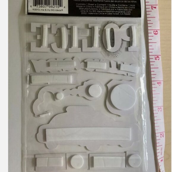 POLICE scrapbook sticker NIP Hero Badge handcuffs protect and serve SOFT SPOKEN - Picture 2 of 2